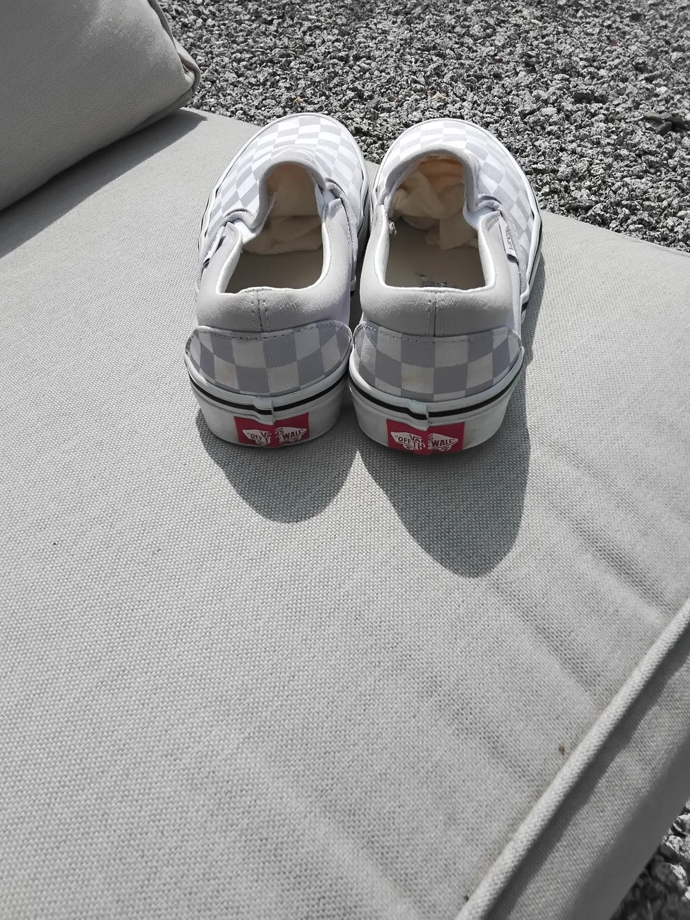 Vans Slip-On Checkerboard Sneakers - Light Purple/White Size 6